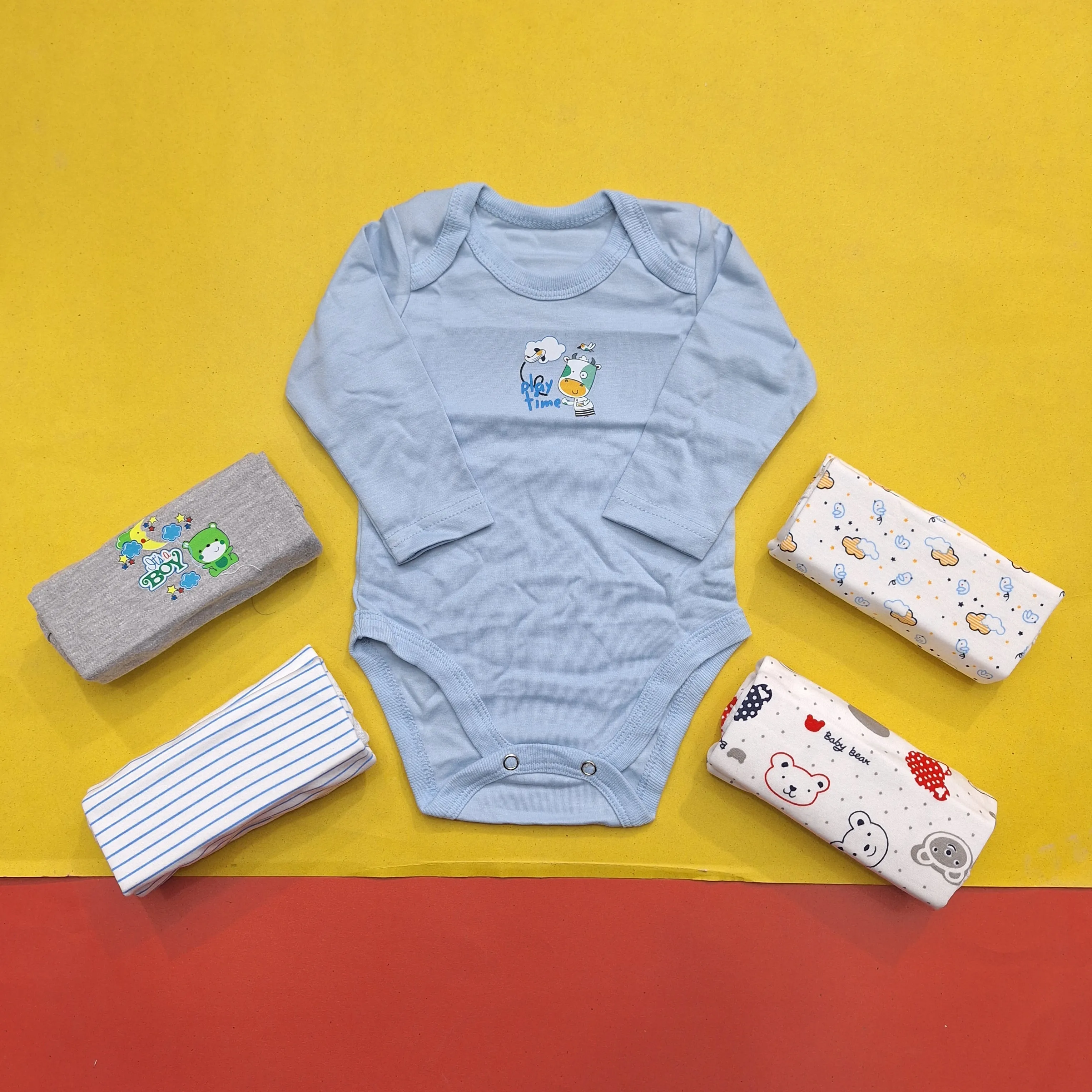 Little Love - Pack of 5 Long Sleeve Bodysuits - Boys