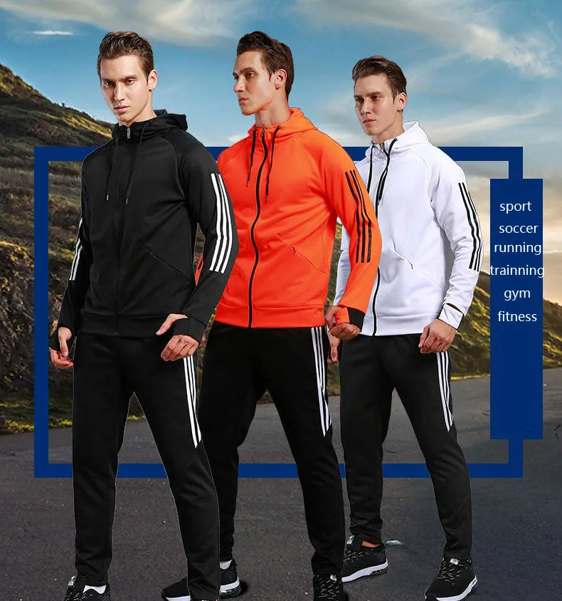 Long Sleeve Hooded Jacket Soccer Hoodie Running Jacket Adult Sports Training suit Sport Suit Autumn Winter Men Football Tracksuits