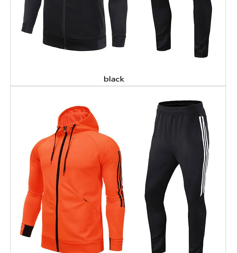 Long Sleeve Hooded Jacket Soccer Hoodie Running Jacket Adult Sports Training suit Sport Suit Autumn Winter Men Football Tracksuits