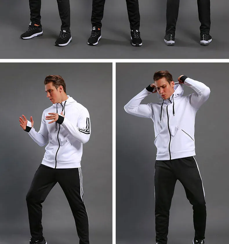 Long Sleeve Hooded Jacket Soccer Hoodie Running Jacket Adult Sports Training suit Sport Suit Autumn Winter Men Football Tracksuits