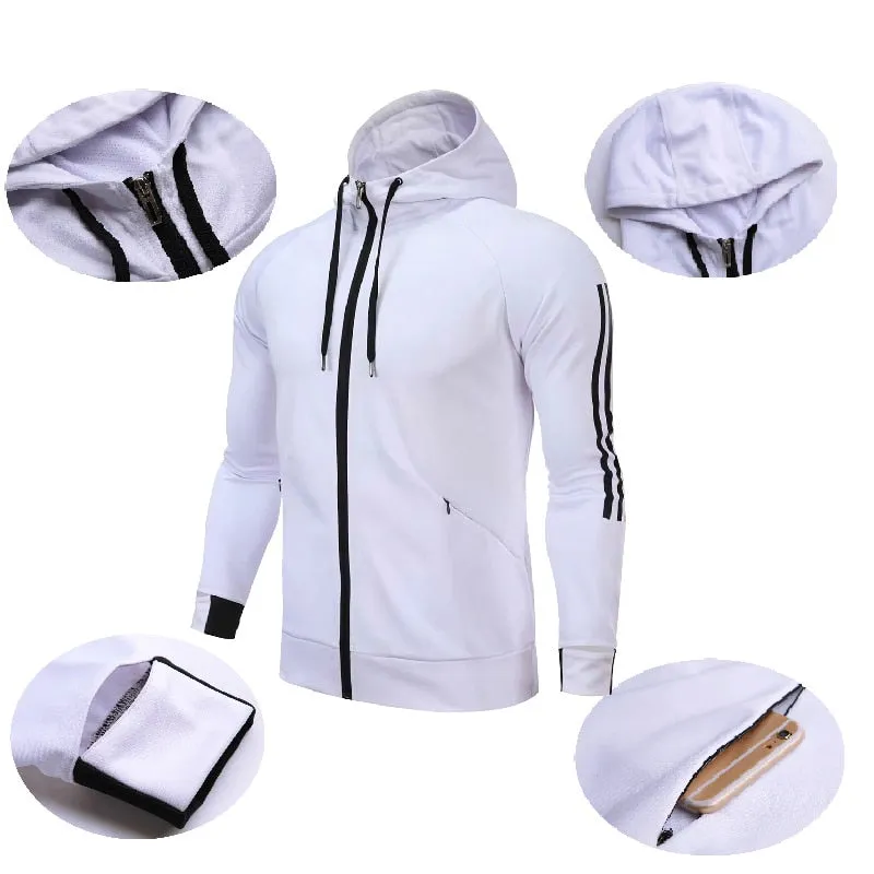 Long Sleeve Hooded Jacket Soccer Hoodie Running Jacket Adult Sports Training suit Sport Suit Autumn Winter Men Football Tracksuits