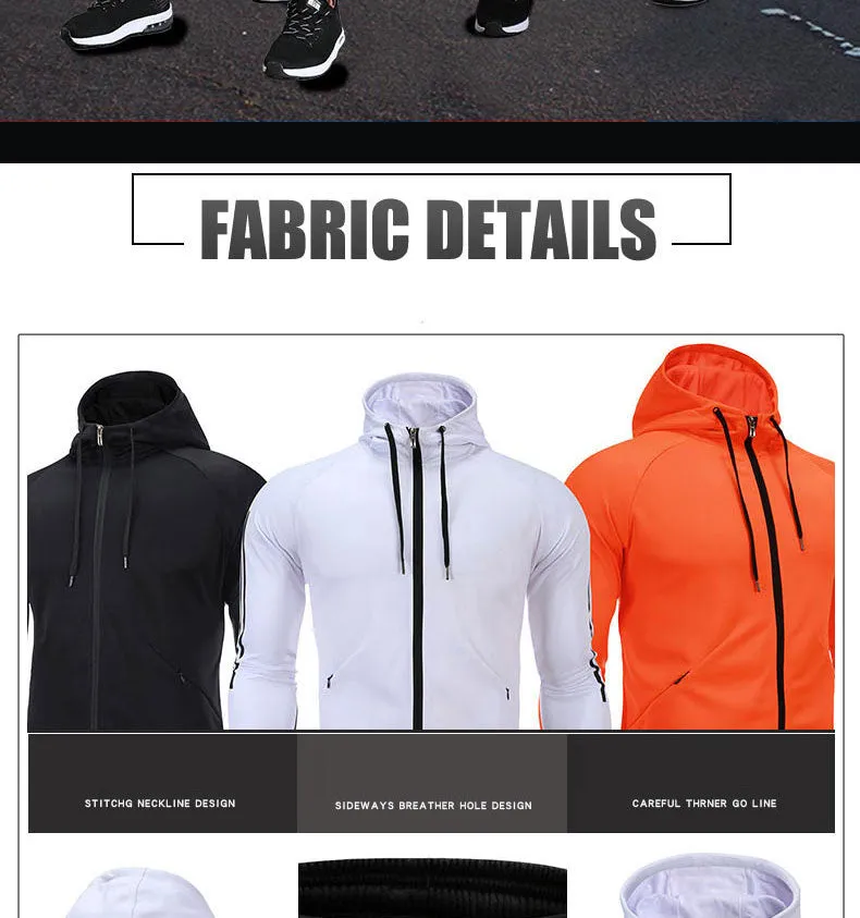 Long Sleeve Hooded Jacket Soccer Hoodie Running Jacket Adult Sports Training suit Sport Suit Autumn Winter Men Football Tracksuits