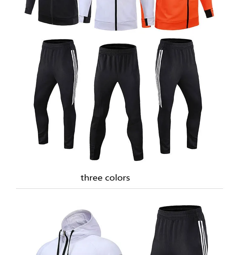 Long Sleeve Hooded Jacket Soccer Hoodie Running Jacket Adult Sports Training suit Sport Suit Autumn Winter Men Football Tracksuits