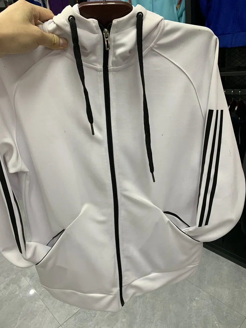Long Sleeve Hooded Jacket Soccer Hoodie Running Jacket Adult Sports Training suit Sport Suit Autumn Winter Men Football Tracksuits