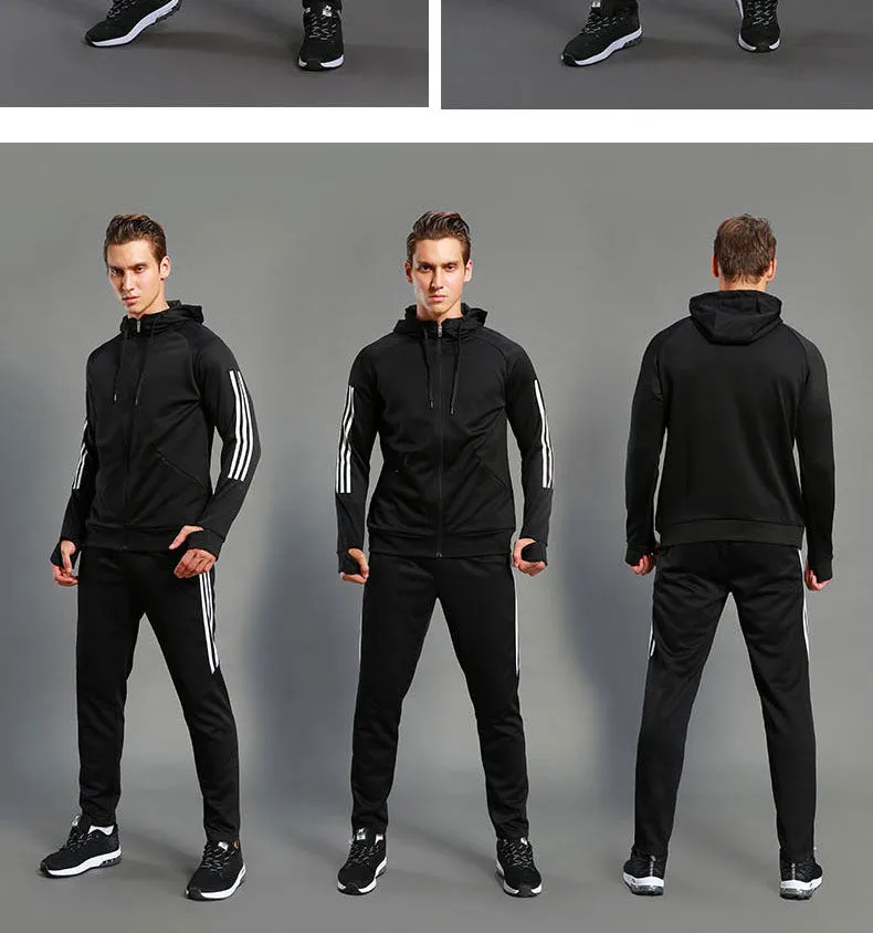 Long Sleeve Hooded Jacket Soccer Hoodie Running Jacket Adult Sports Training suit Sport Suit Autumn Winter Men Football Tracksuits