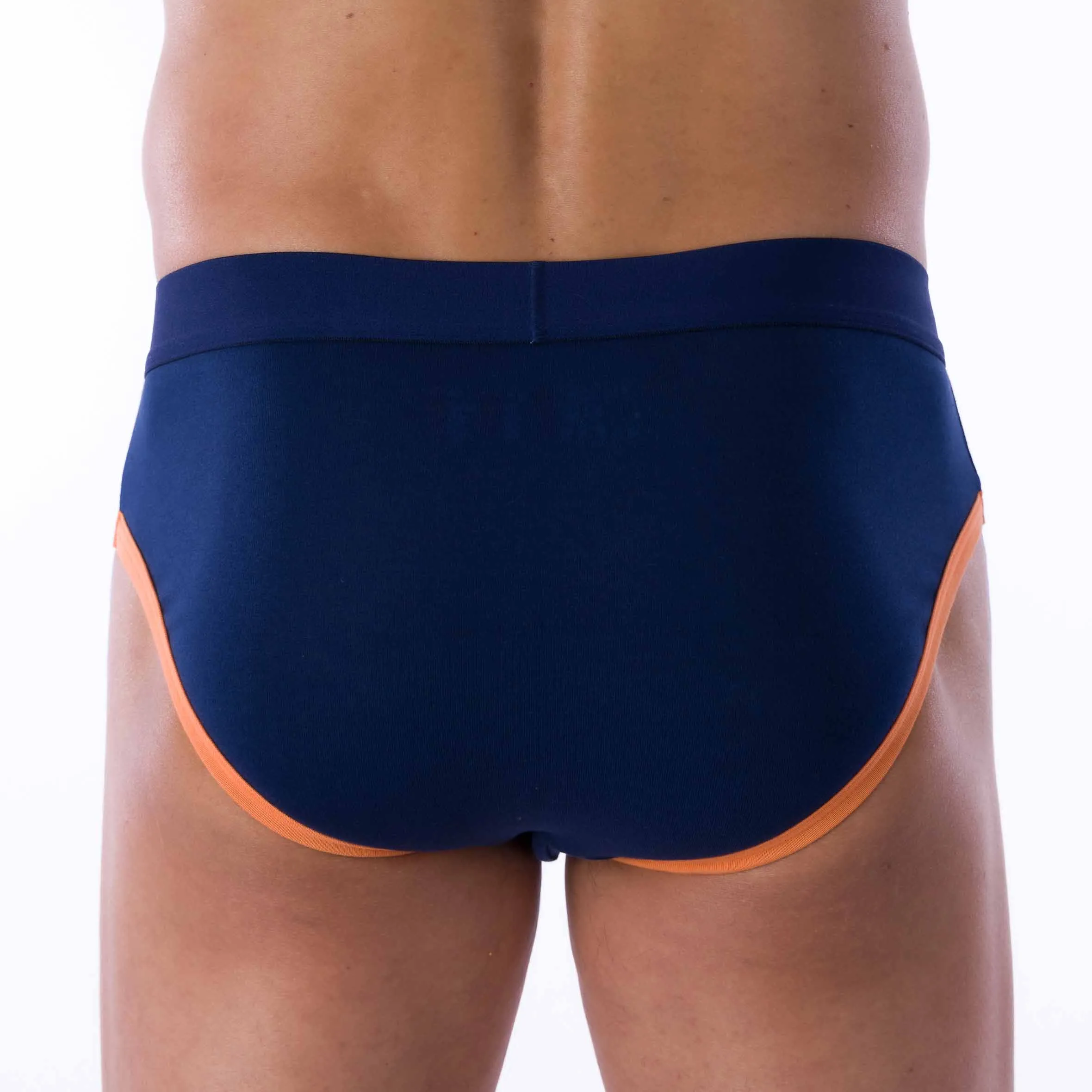 Lot de 2 Slips Taille Basse en Coton Stretch BIO Marine et Gris Chiné C173.2