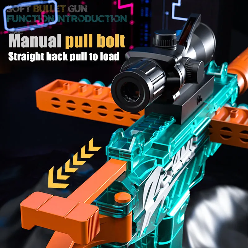 Manual bolt soft bullet gun MP9 toy submachine gun