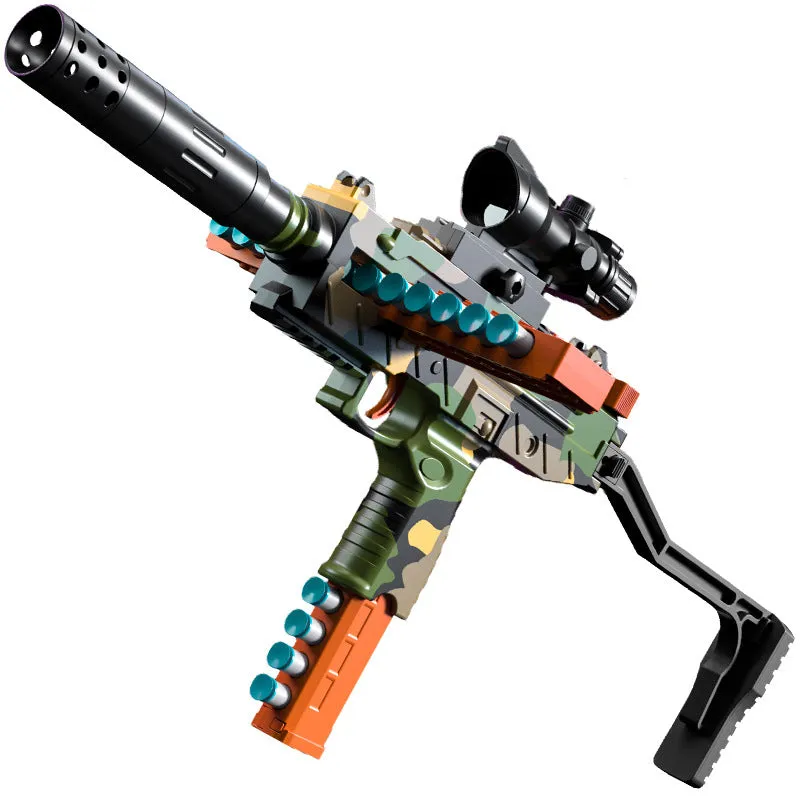 Manual bolt soft bullet gun MP9 toy submachine gun