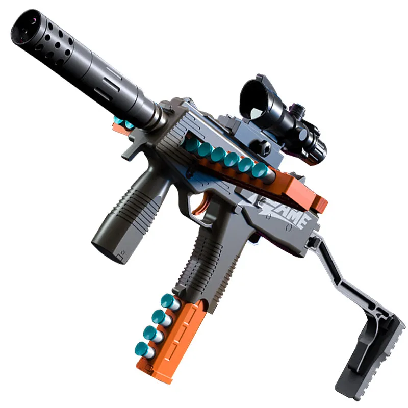Manual bolt soft bullet gun MP9 toy submachine gun