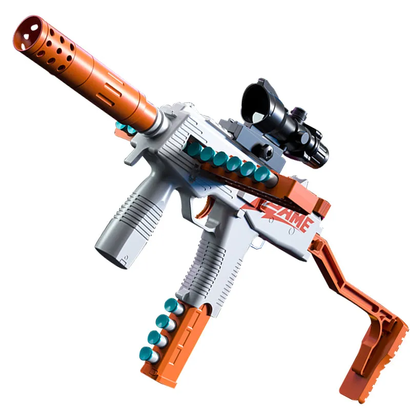 Manual bolt soft bullet gun MP9 toy submachine gun