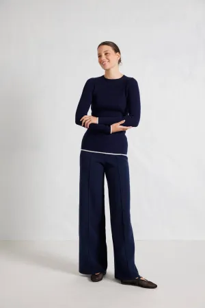 Marley Merino Top in Navy