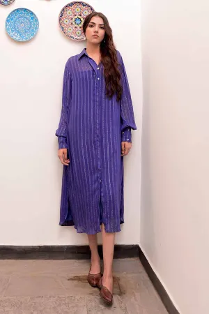 Neelambar Zari Textured Shirt Dress