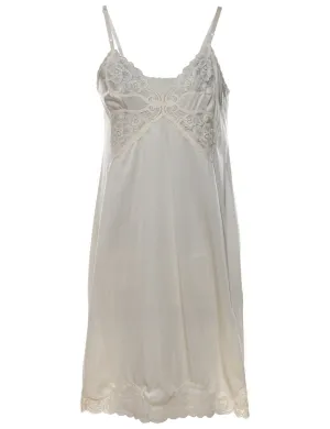 Off-White Lace Trim Slip Dress - M