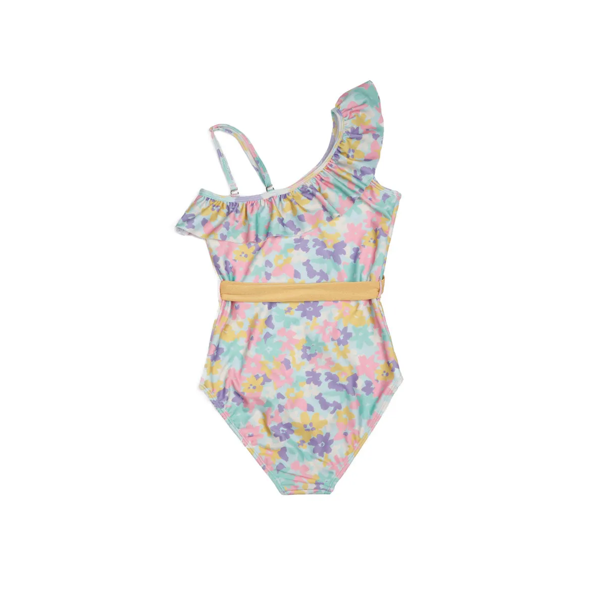 One Shoulder Ruffle One Piece