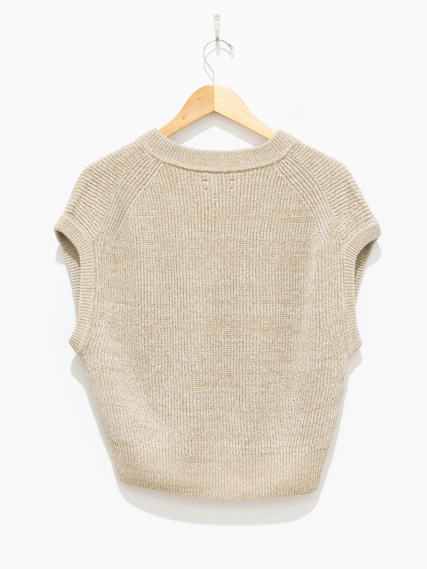Organic Hemp Ribbed Sleeveless Knit - Beige Mix