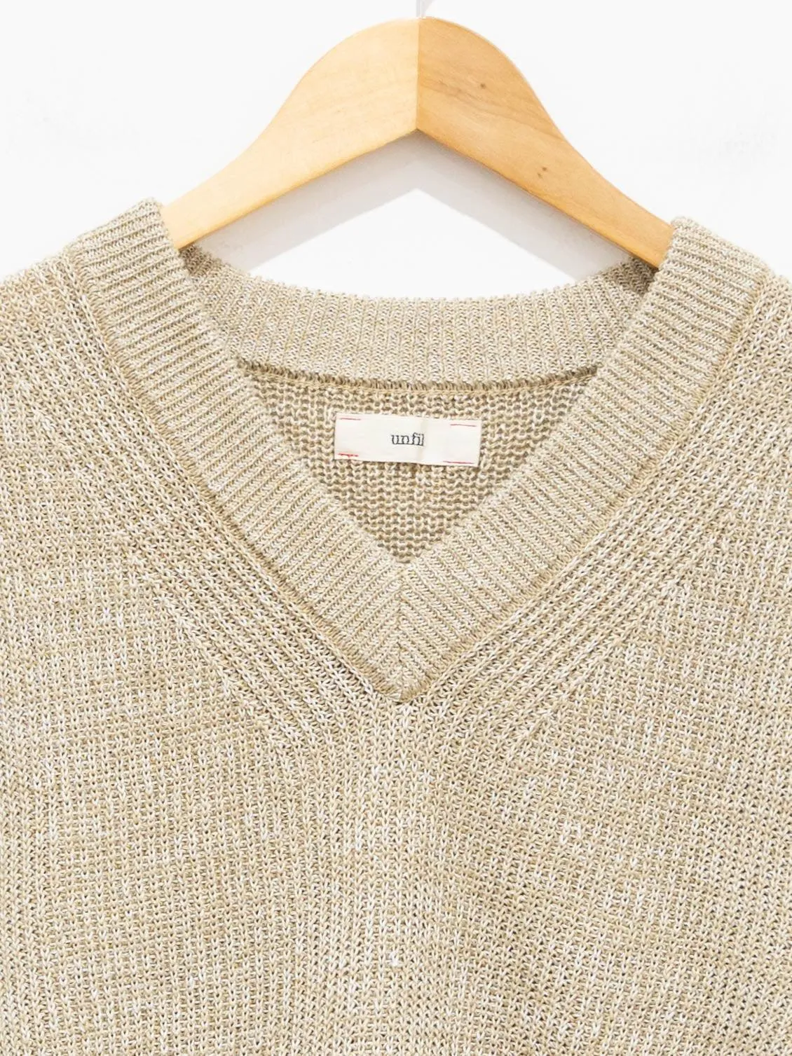 Organic Hemp Ribbed Sleeveless Knit - Beige Mix