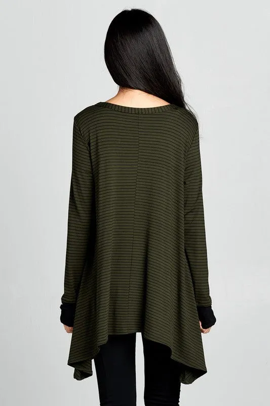 Pinstripe Trapeze Top