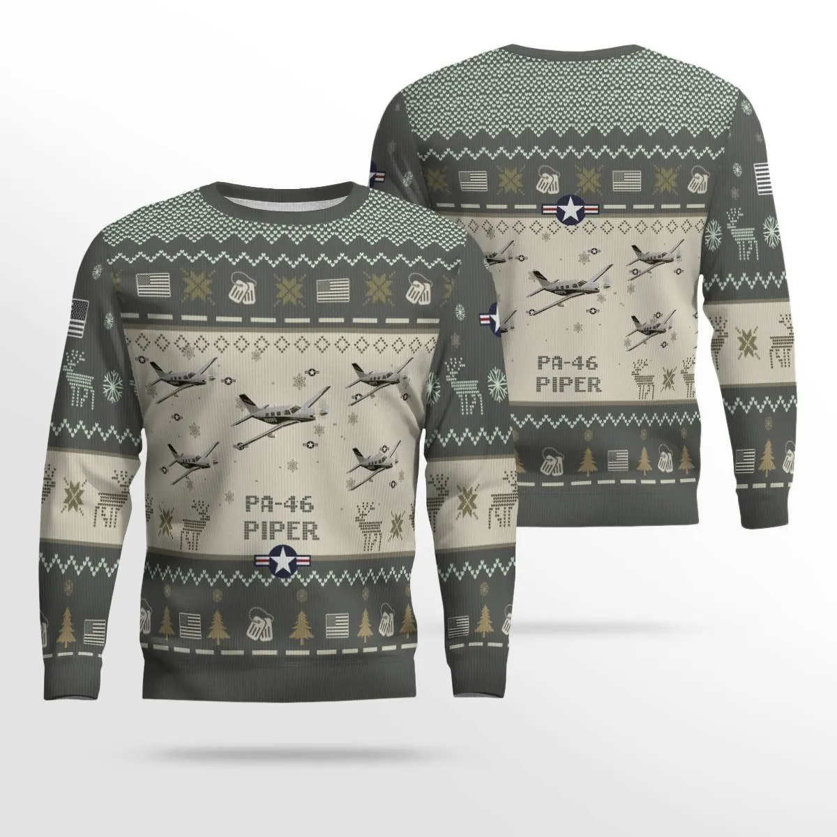 Piper PA-46 Malibu PA46 Aircraft Ugly Sweater, Ugly Sweater Christmas Shirt for Men Dad Veteran