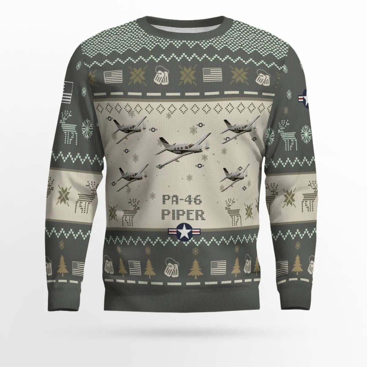 Piper PA-46 Malibu PA46 Aircraft Ugly Sweater, Ugly Sweater Christmas Shirt for Men Dad Veteran