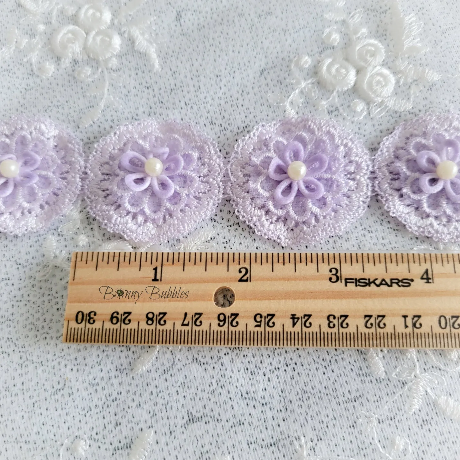 Purple Trim - by the Yard, 3D Flowers