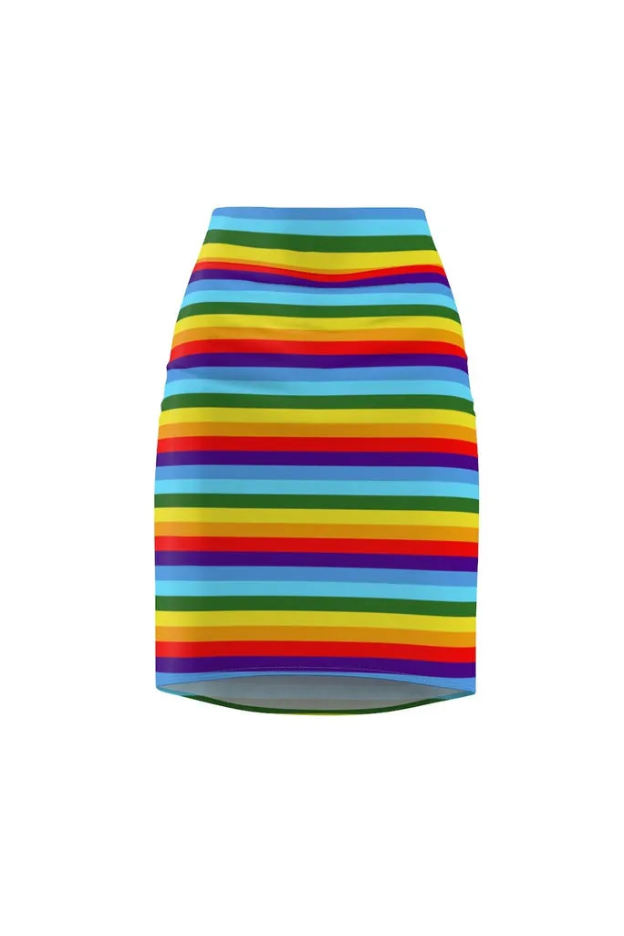 Rainbow Colored Women's Pencil Skirt