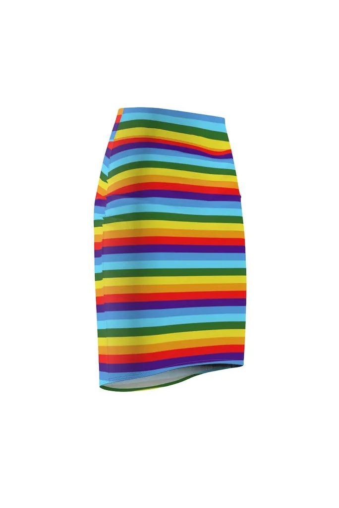 Rainbow Colored Women's Pencil Skirt
