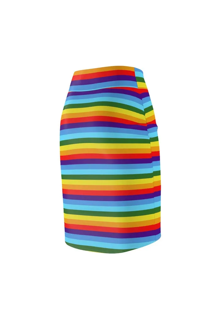 Rainbow Colored Women's Pencil Skirt