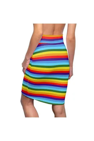 Rainbow Colored Women's Pencil Skirt