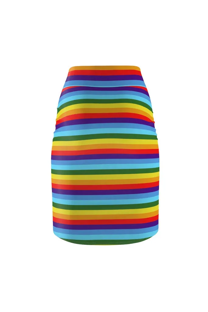 Rainbow Colored Women's Pencil Skirt