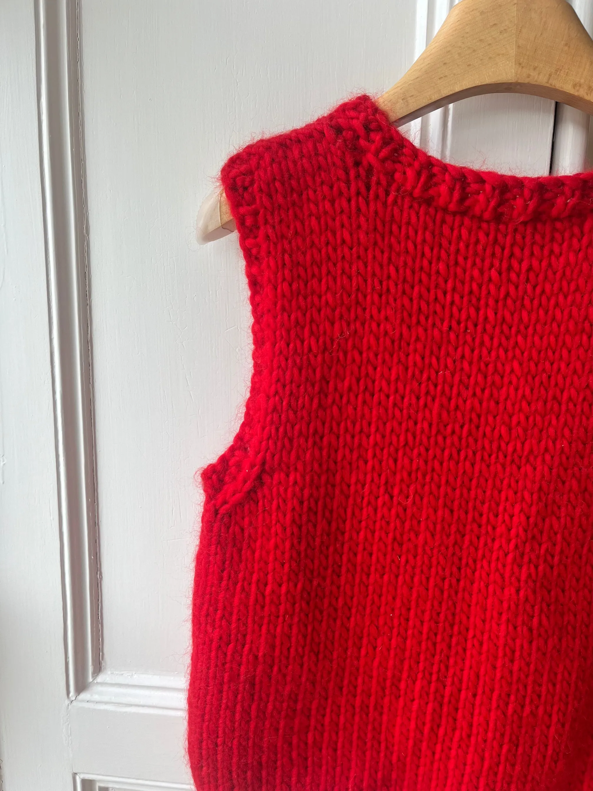 Red Floral Sweater Vest (Sample)