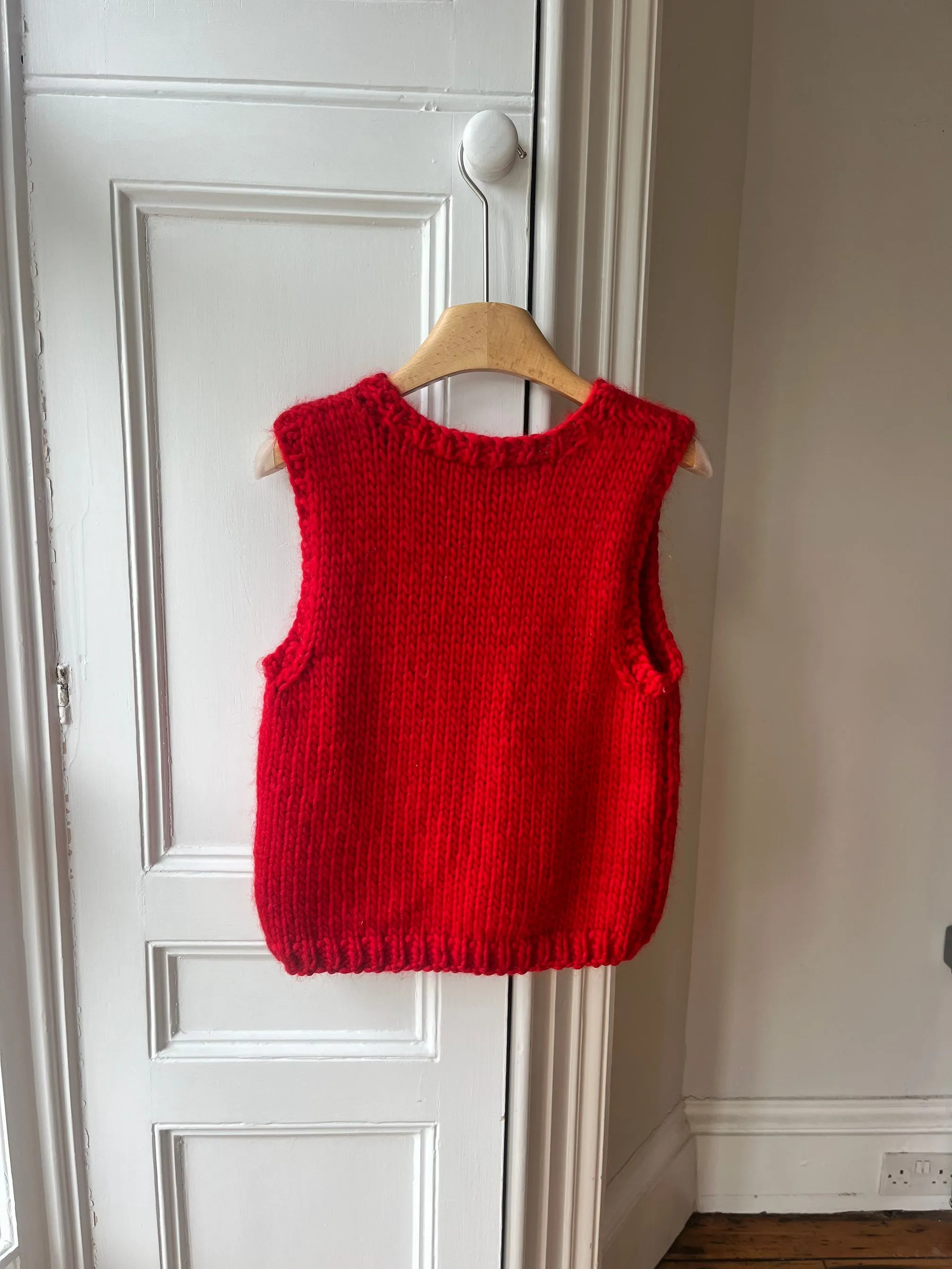 Red Floral Sweater Vest (Sample)