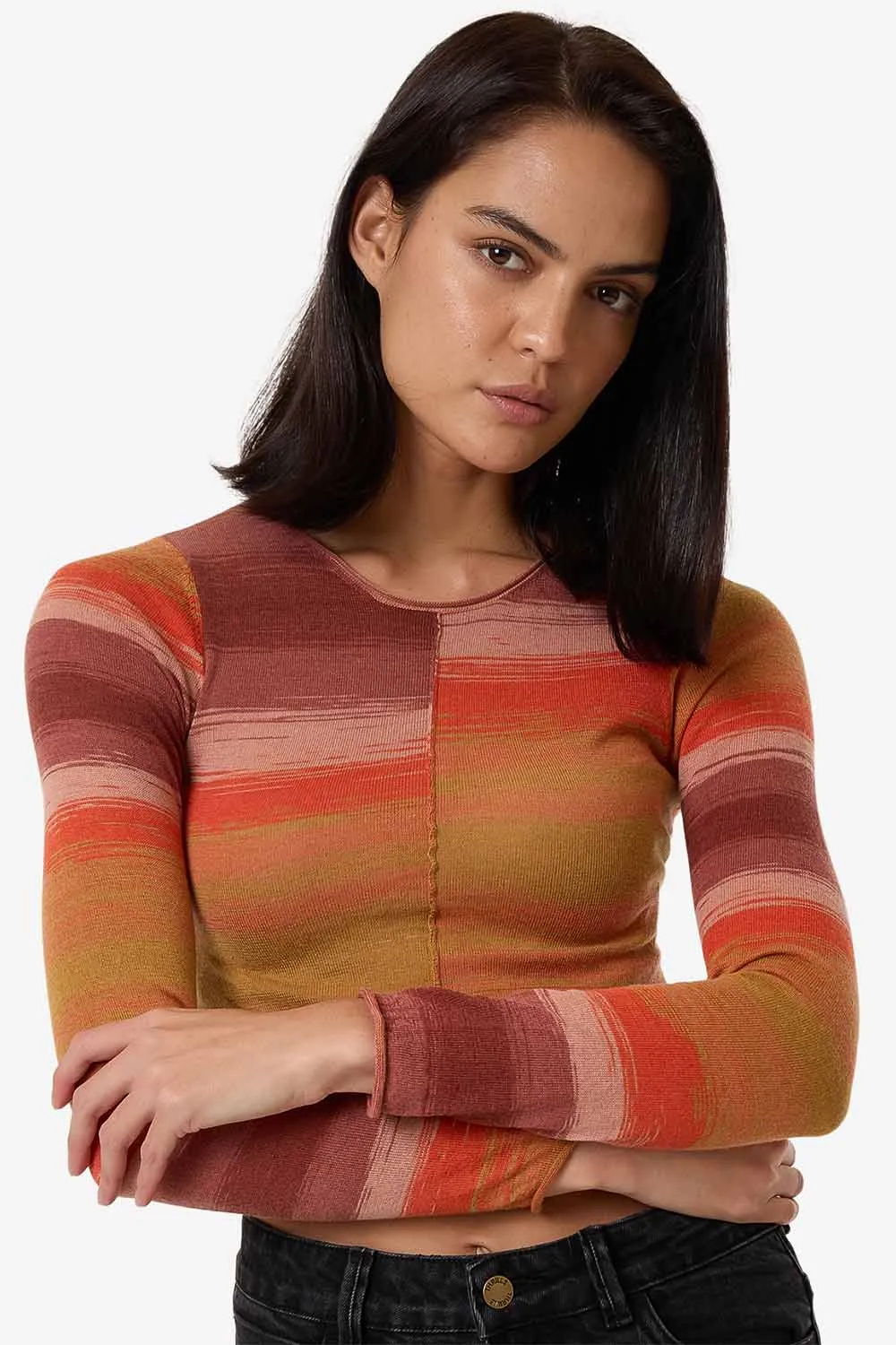 RISE KNIT LS TOP
