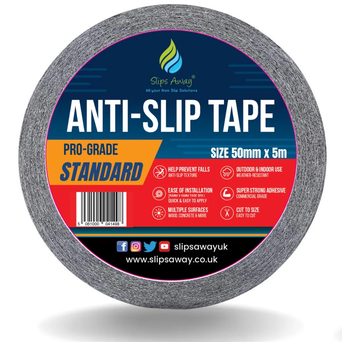 Short Length Anti Slip Tape Rolls - Standard Grade, 5 Metres | Non-Slip Safety Tape