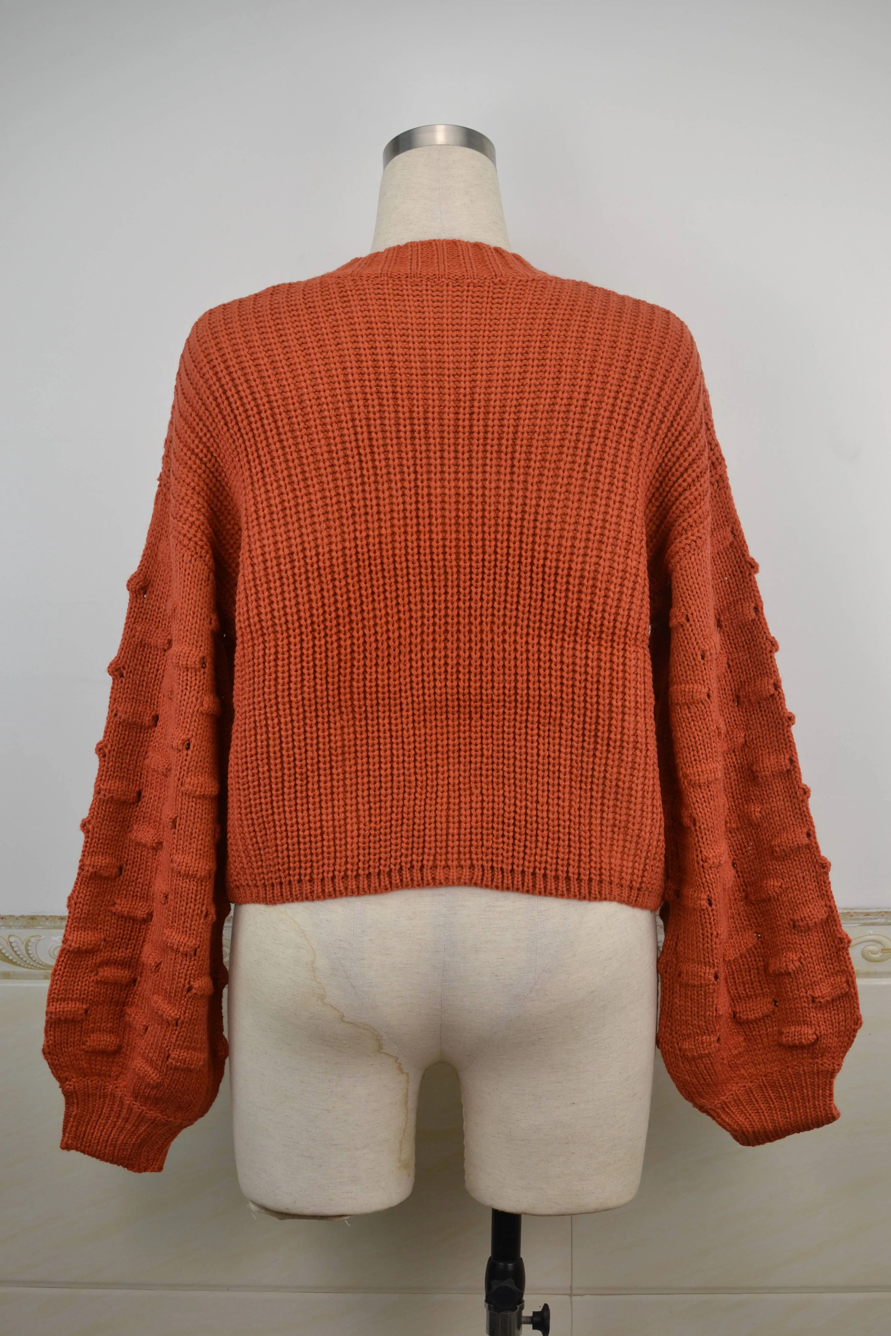 SHORT STYLE TONGLE KNIT PULLOVER SWEATER