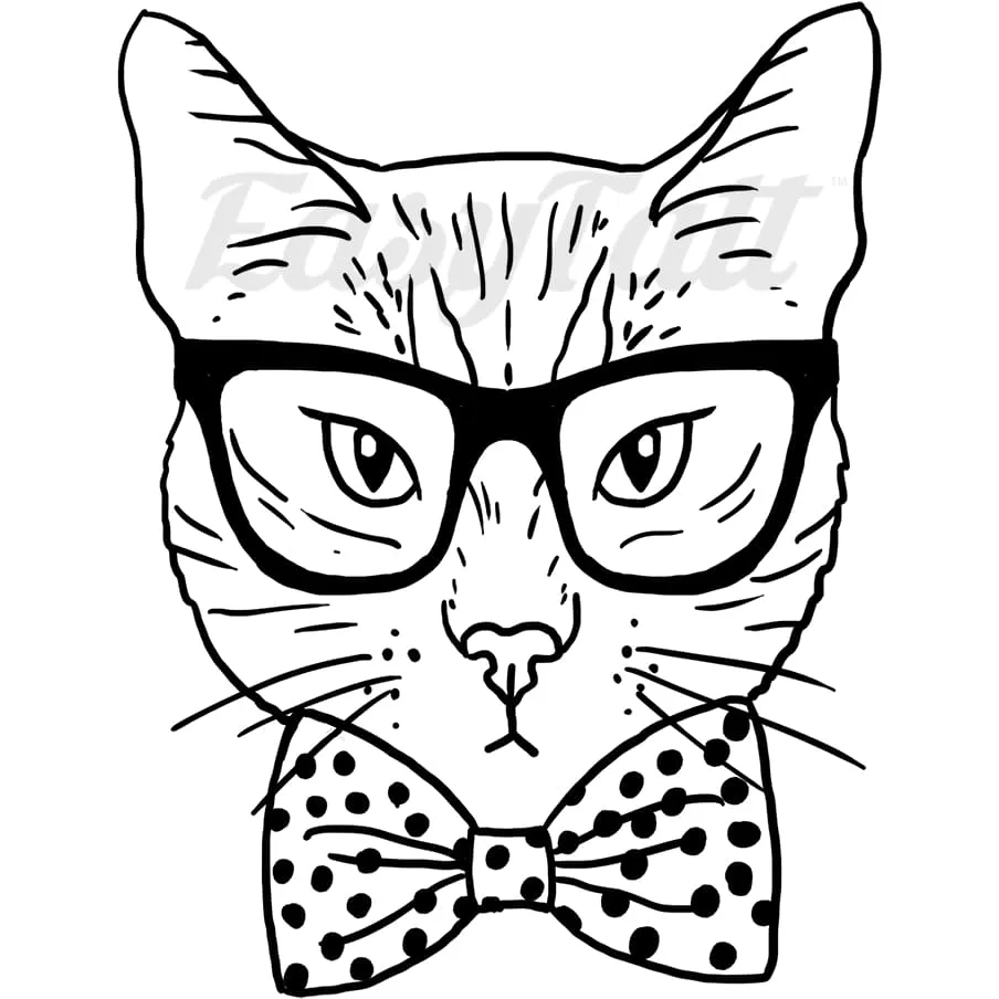 Sophisticated Cat - Temporary Tattoo