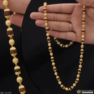Sophisticated Design Antique Design Gold Plated Rudraksha Mala For Men - Style A297