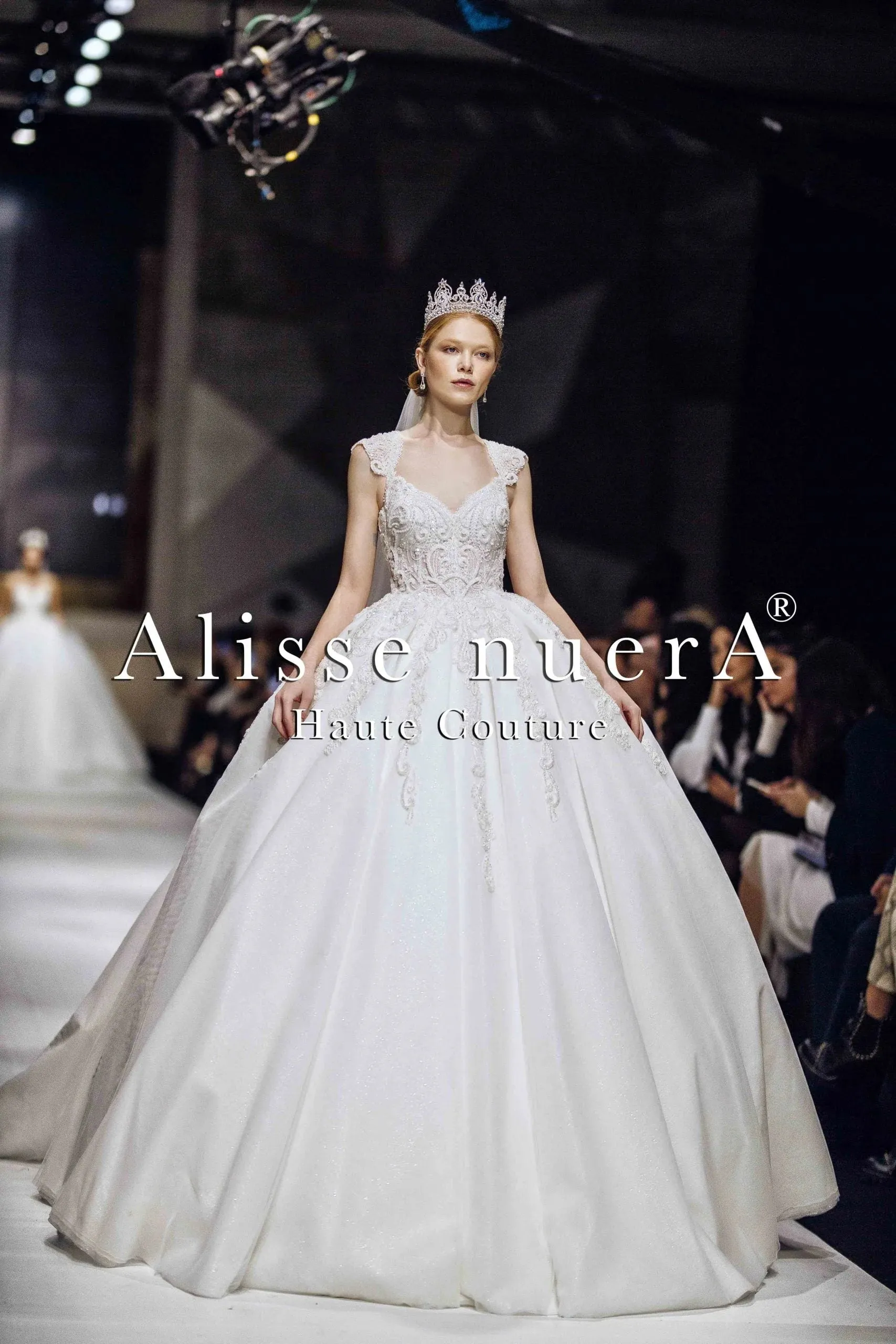 Sophisticated Queen Anne Neckline Wedding Dress