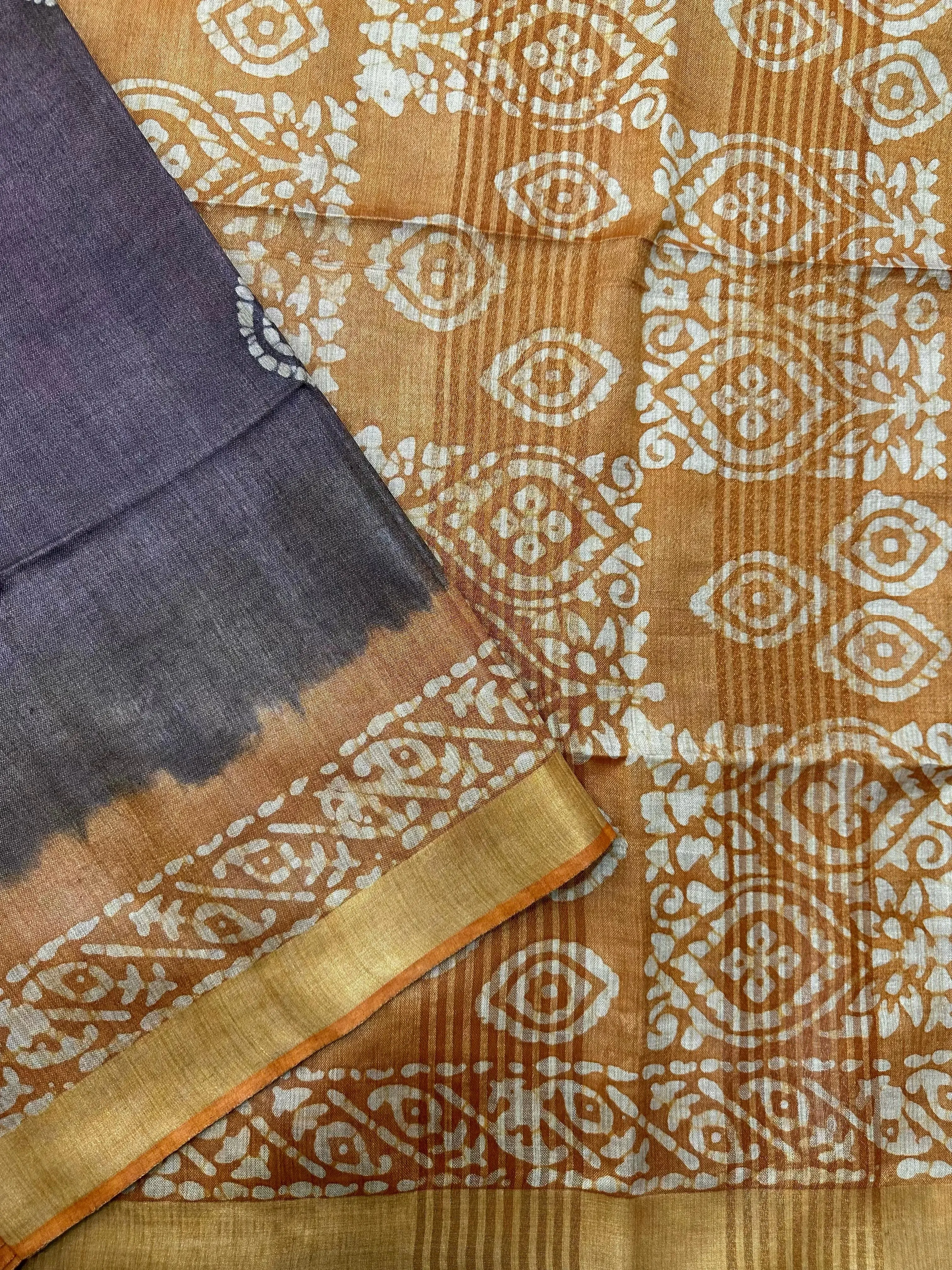 Subtle & Sophisticated Tussar Silk Saree – Daily Wear Elegance in Every Drape