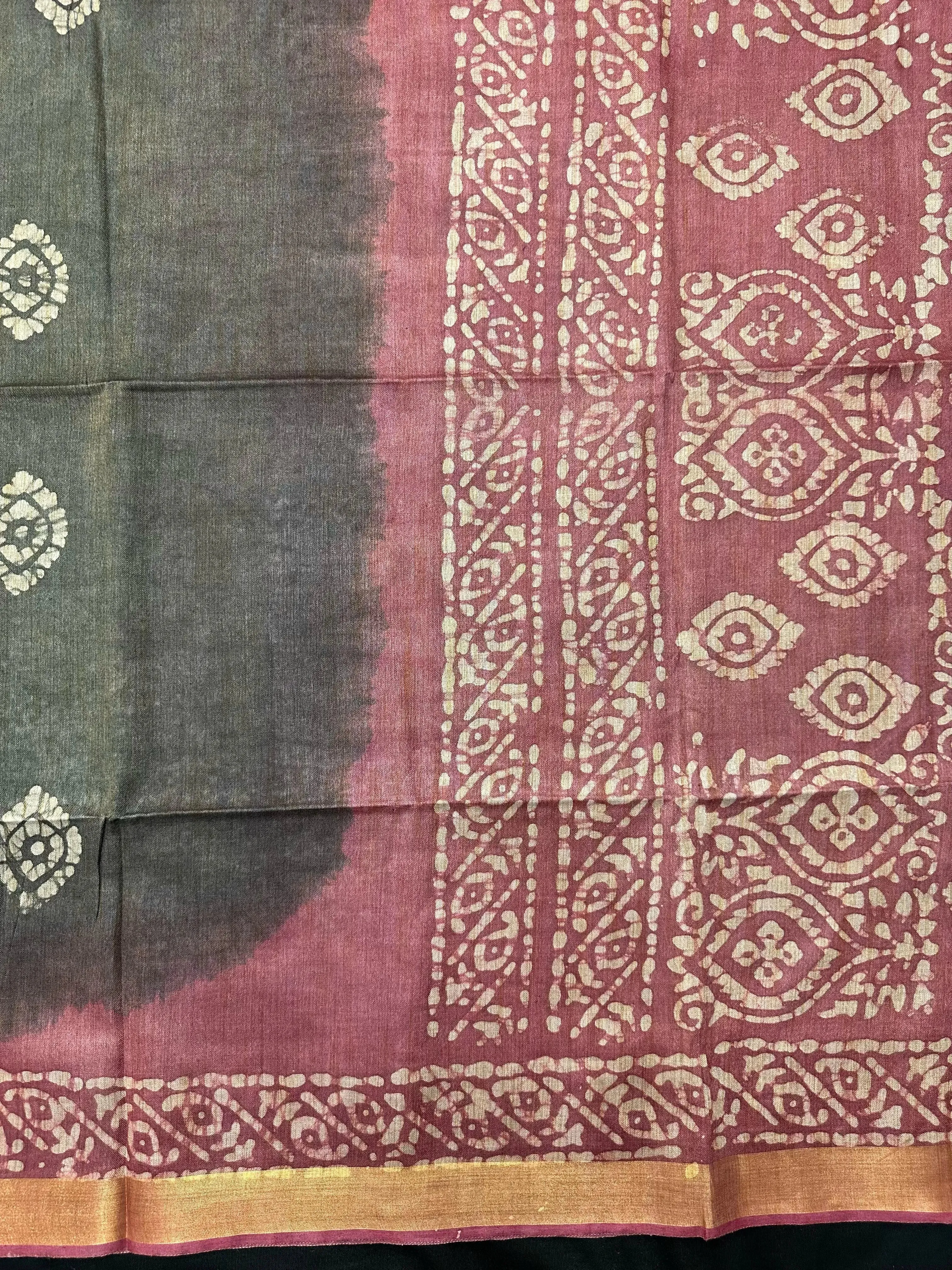 Subtle & Sophisticated Tussar Silk Saree – Daily Wear Elegance in Every Drape