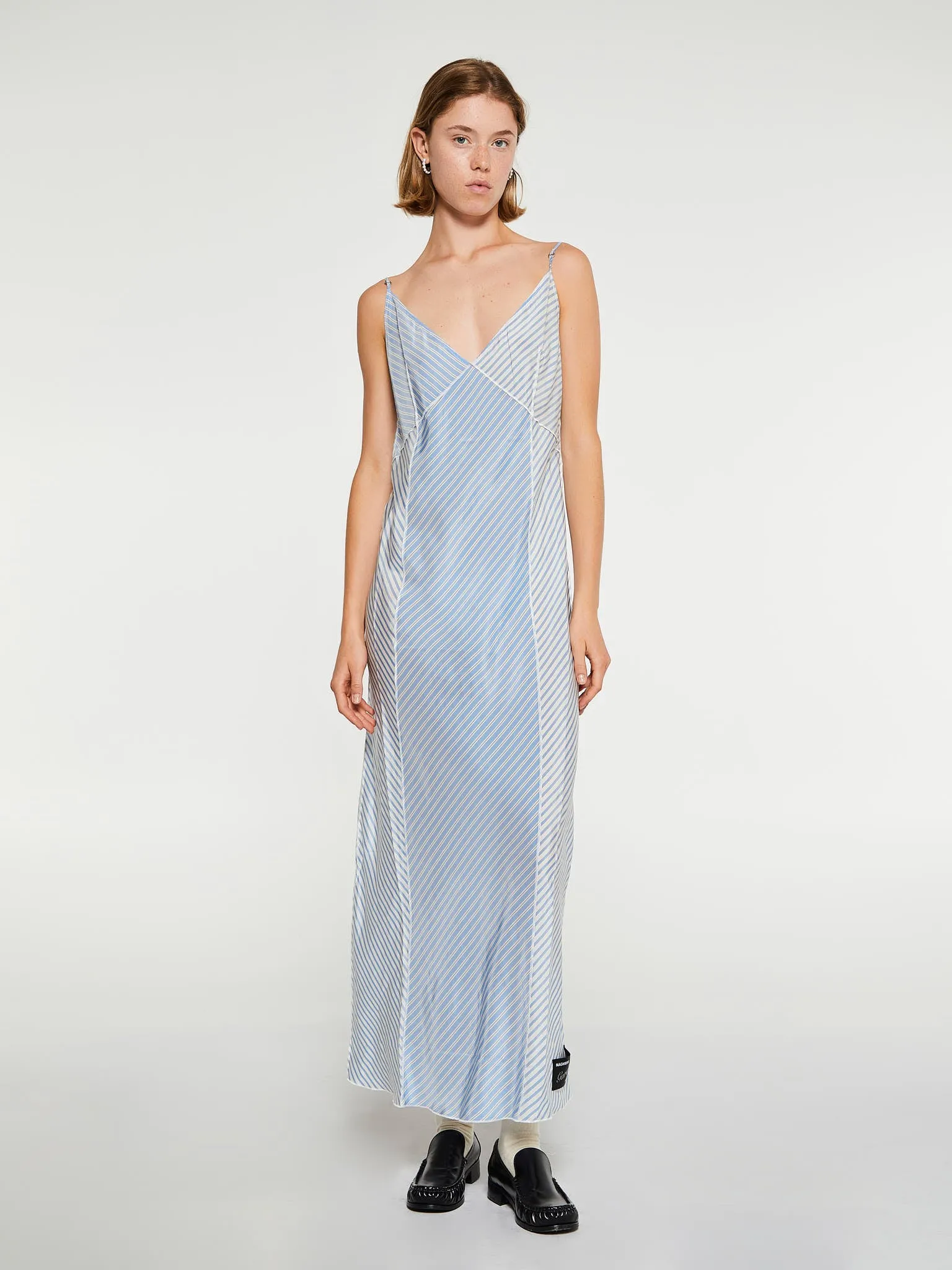 Tulip Slip-Dress in Blue Stripe