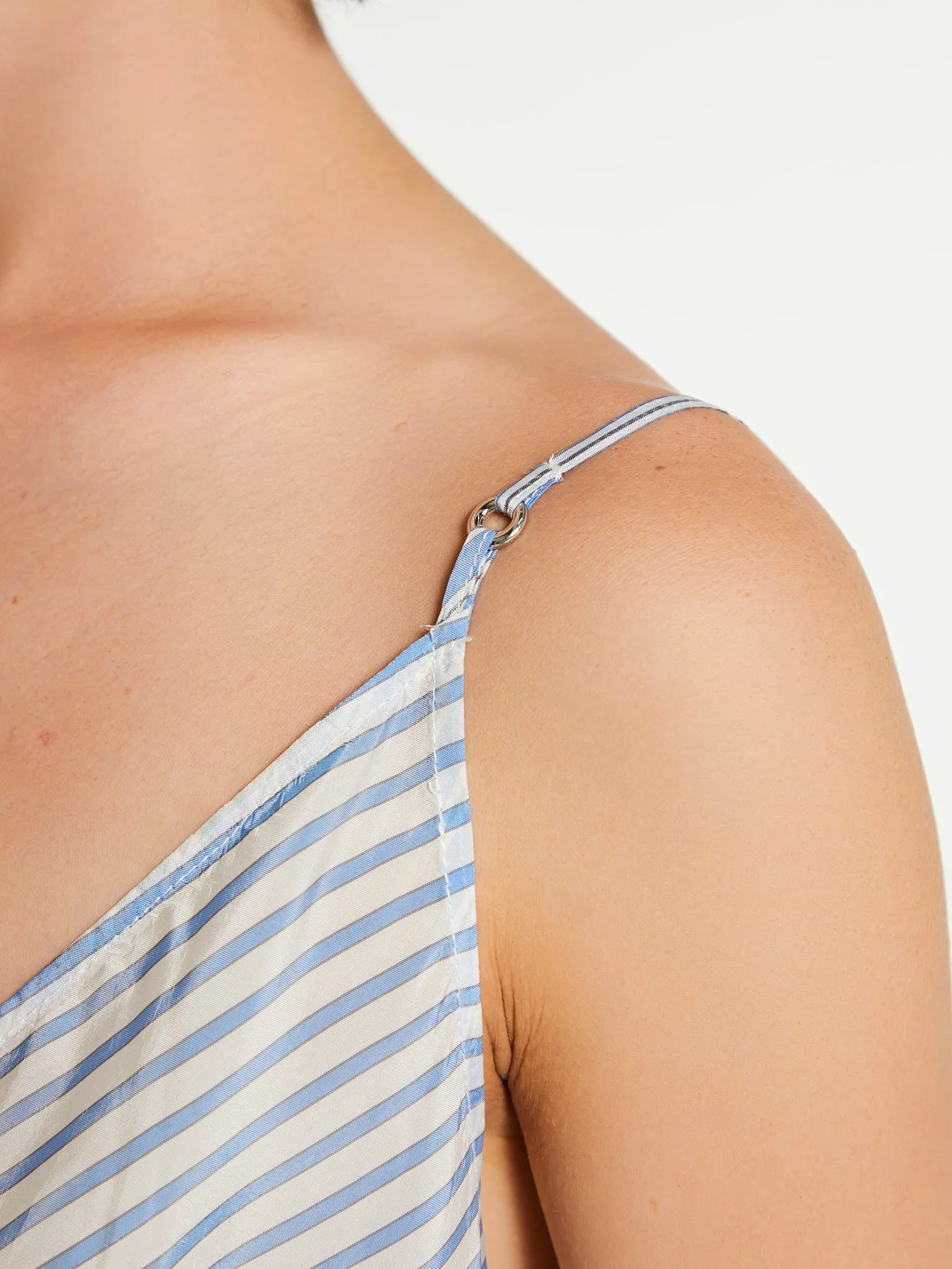 Tulip Slip-Dress in Blue Stripe