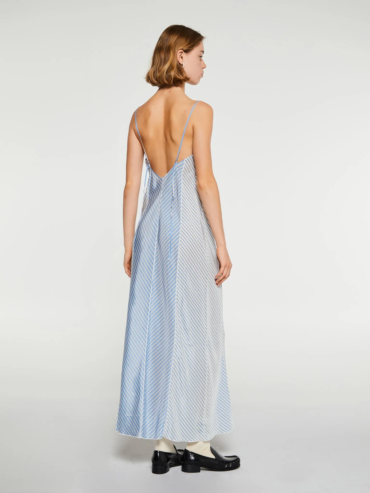 Tulip Slip-Dress in Blue Stripe