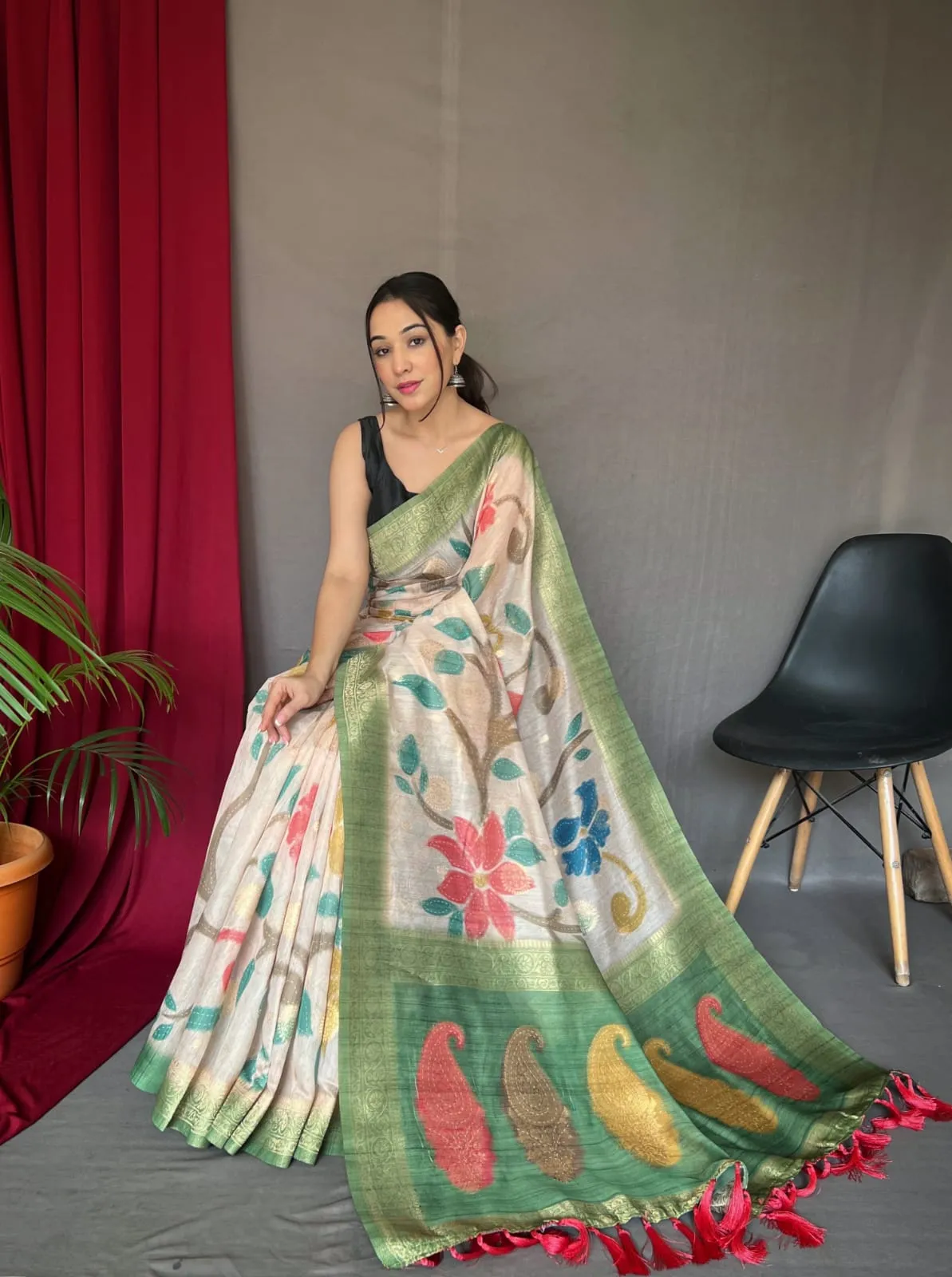 Vaibhavi Fancy Pure Kora Silk Saree