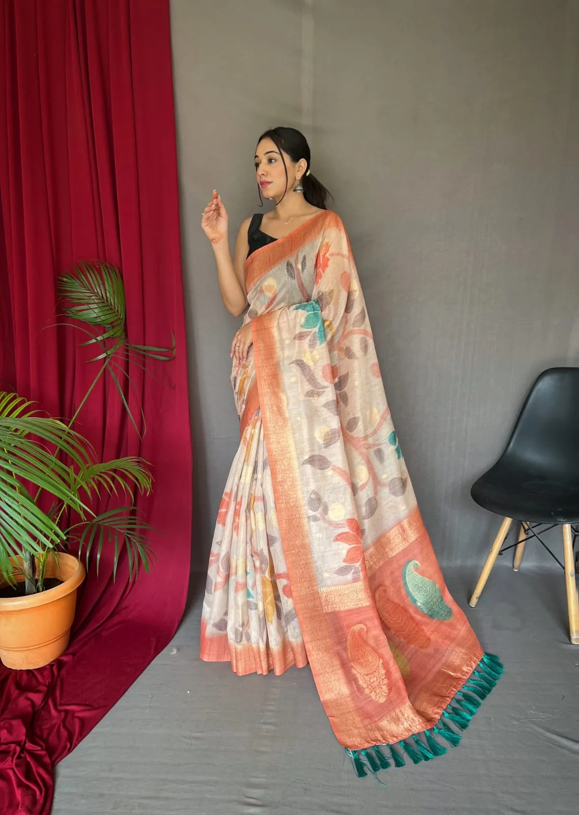 Vaibhavi Fancy Pure Kora Silk Saree