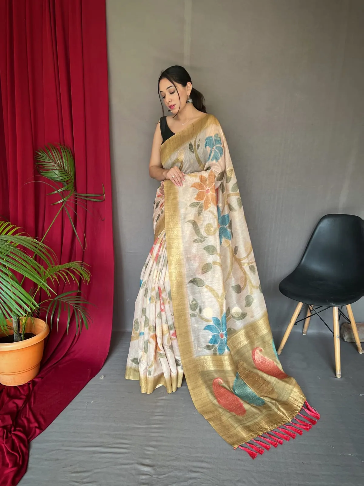 Vaibhavi Fancy Pure Kora Silk Saree