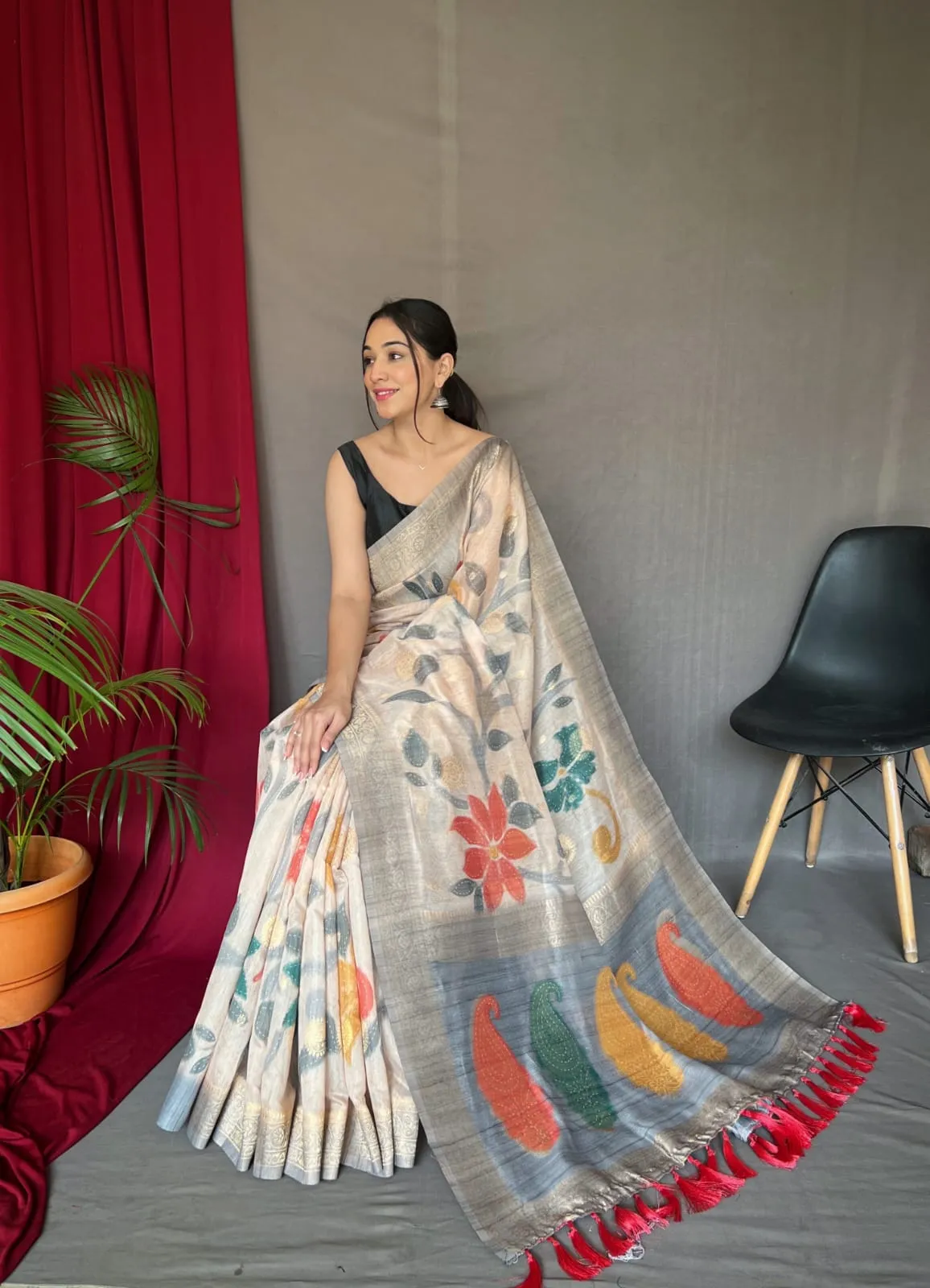 Vaibhavi Fancy Pure Kora Silk Saree
