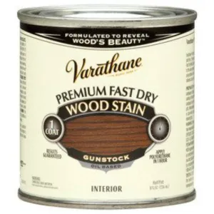 Varathane 262026 Premium Fast Dry Oil-Based Wood Stain, Gunstock, 1/2 Pint