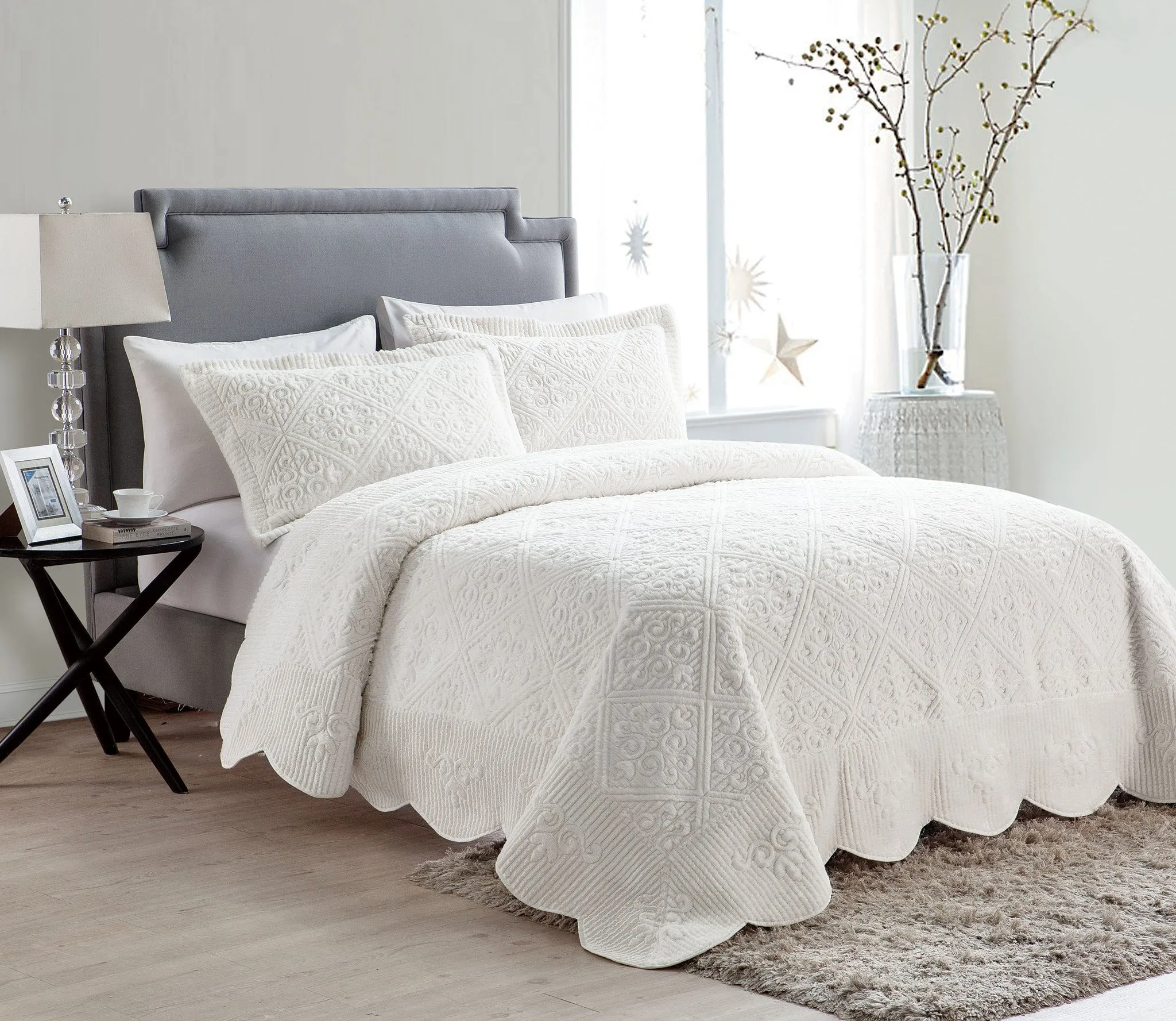 Westland King Quilted Plush In Ivory
