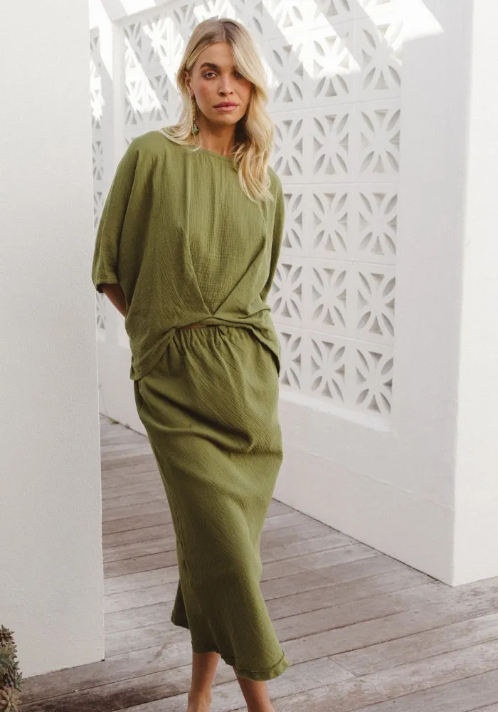 WS Clunes Midi Skirt - Cactus