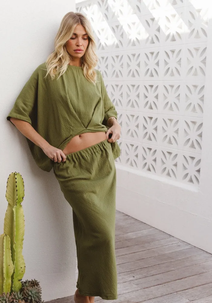 WS Clunes Midi Skirt - Cactus
